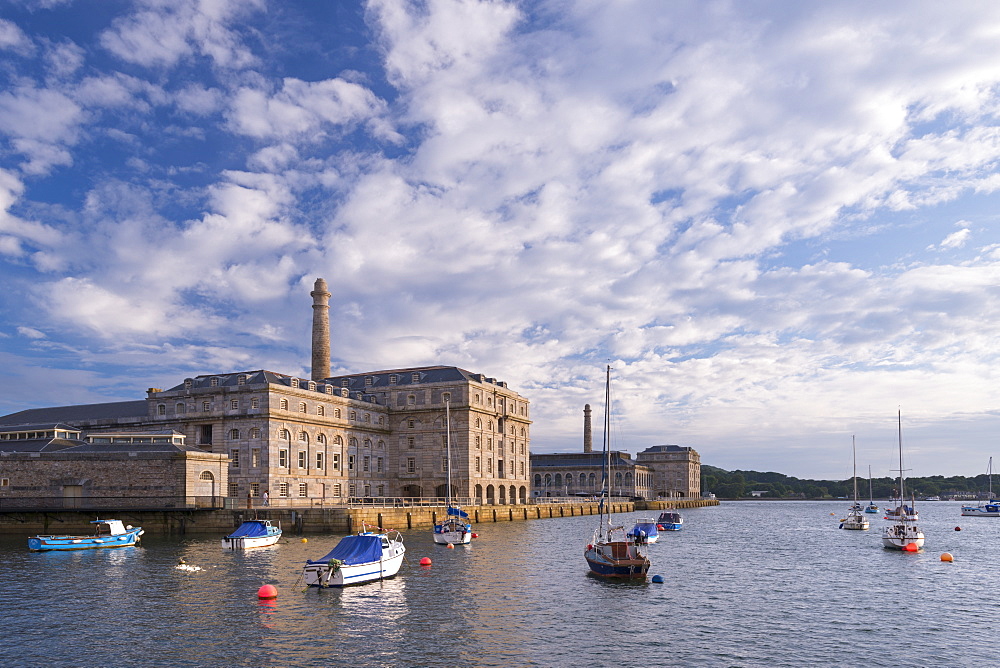 Royal William Victualling Yard buildings in summer, Plymouth, Devon, England, United Kingdom, Europe