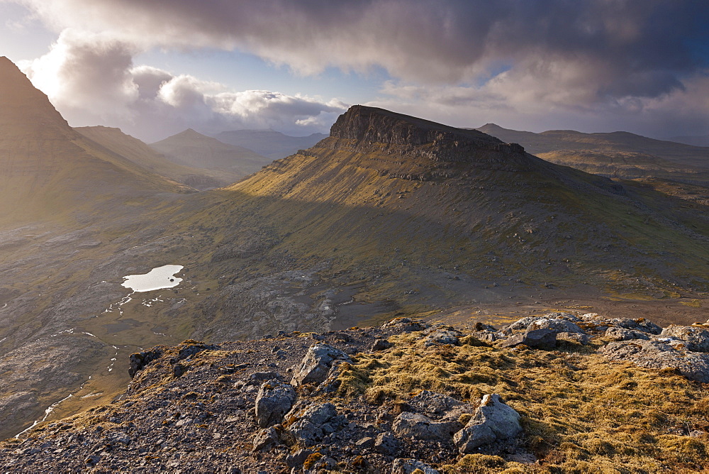 Mountain ranges on the island of Streymoy, Faroe Islands, Denmark, Europe