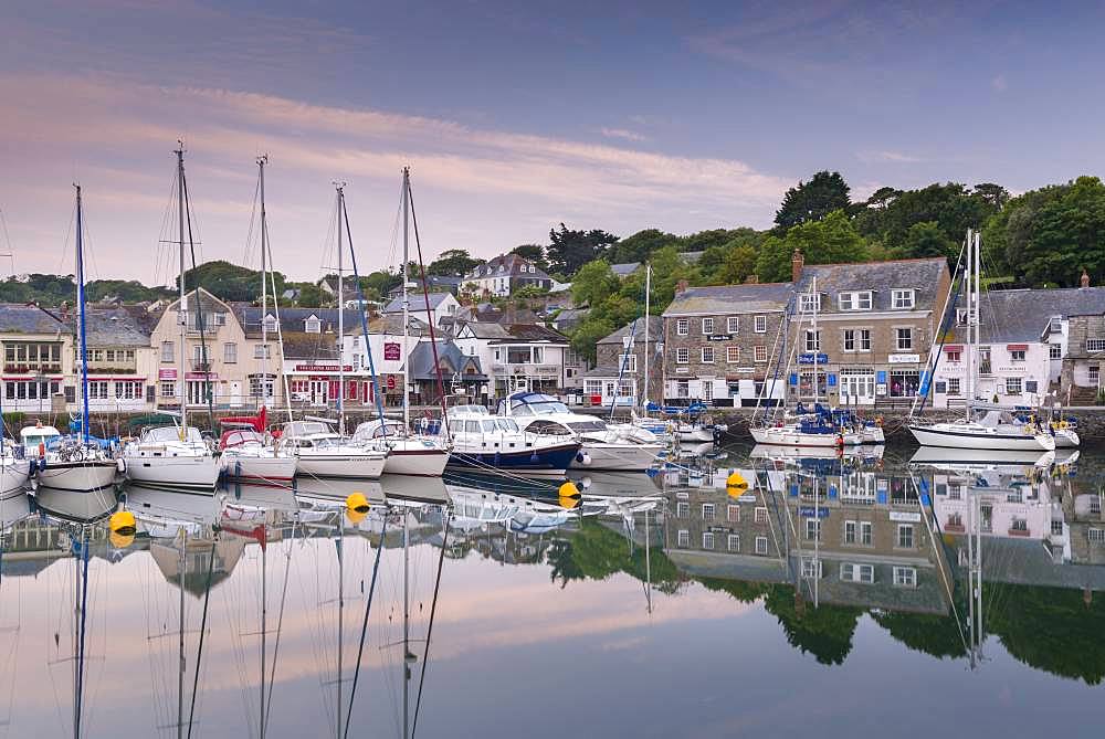 Dawn at Padstow harbour on the North Cornish coast, Cornwall, England, United Kingdom, Europe