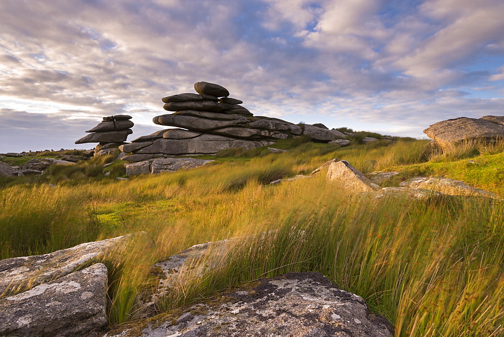 Granite tor on Stowes Hill, Bodmin Moor, Cornwall, England, United Kingdom, Europe