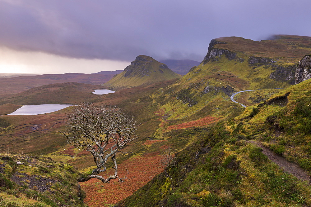 The Trotternish mountain range at the Quiraing, Isle of Skye, Inner Hebrides, Scotland, United Kingdom, Europe