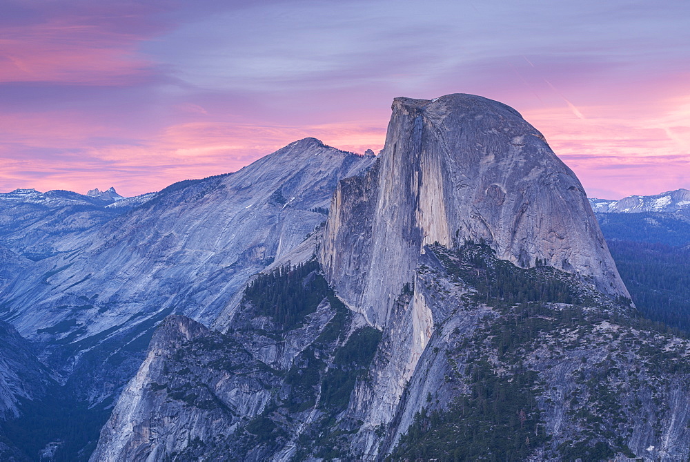 Half Dome at sunset from Glacier Point, Yosemite National Park, UNESCO World Heritage Site, California, United States of America, North America