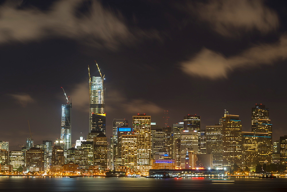 San Francisco skyscraper night-time cityscape, San Francisco, California, United States of America, North America