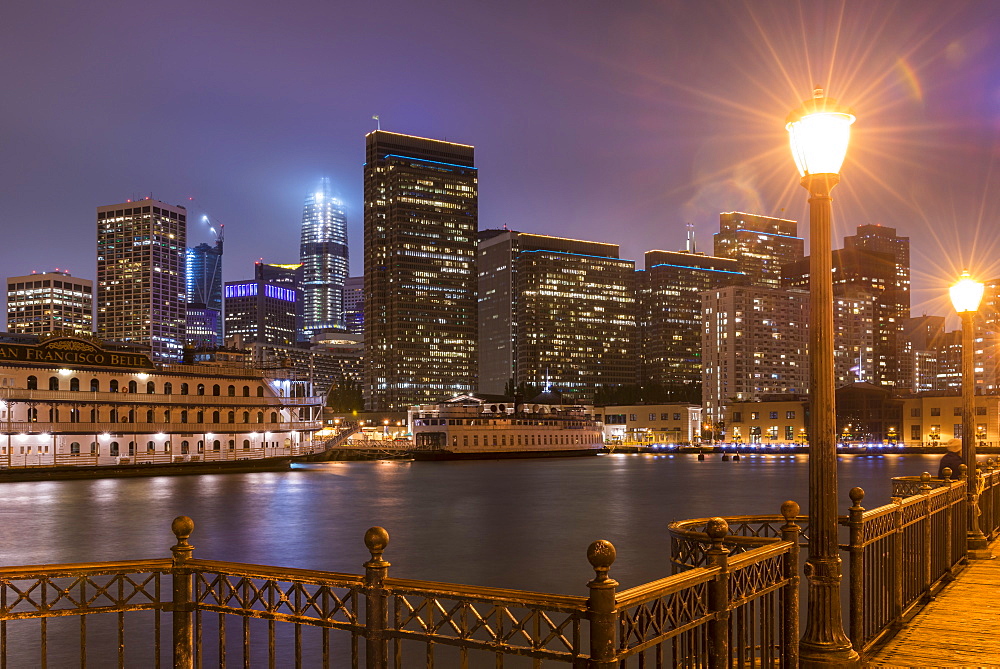 San Francisco skyline at night, San Francisco, California, United States of America, North America