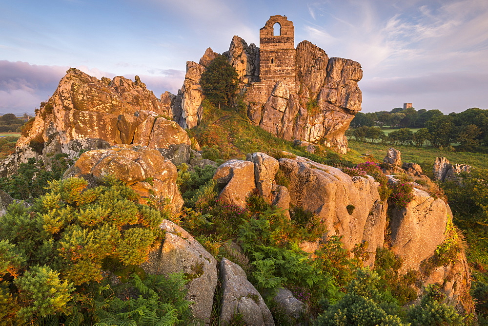 The ruins of St. Michaels Chapel on Roche Rock in the Cornish village of Roche, Cornwall, England, United Kingdom, Europe