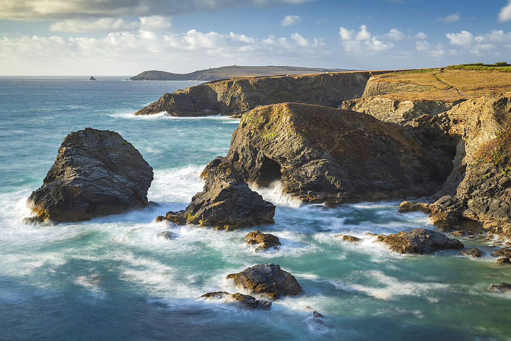 Dramatic coastal scenery near Trevose Head on the North Cornish coast, Cornwall, England, United Kingdom, Europe