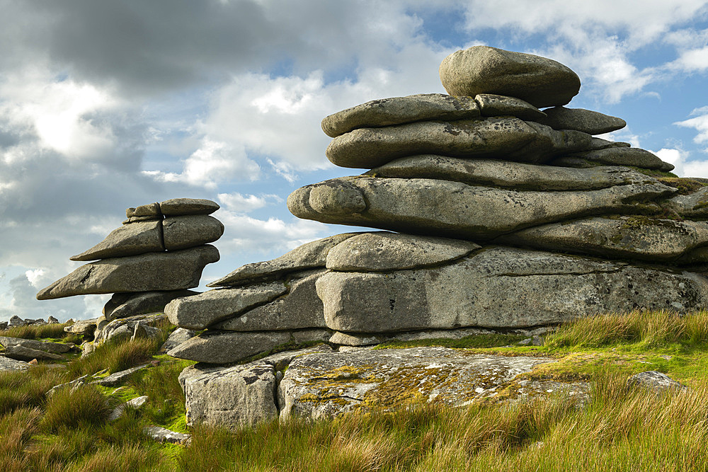 Granite outcrops on Stowes Hill in Bodmin Moor, Minions, Cornwall, England, United Kingdom, Europe