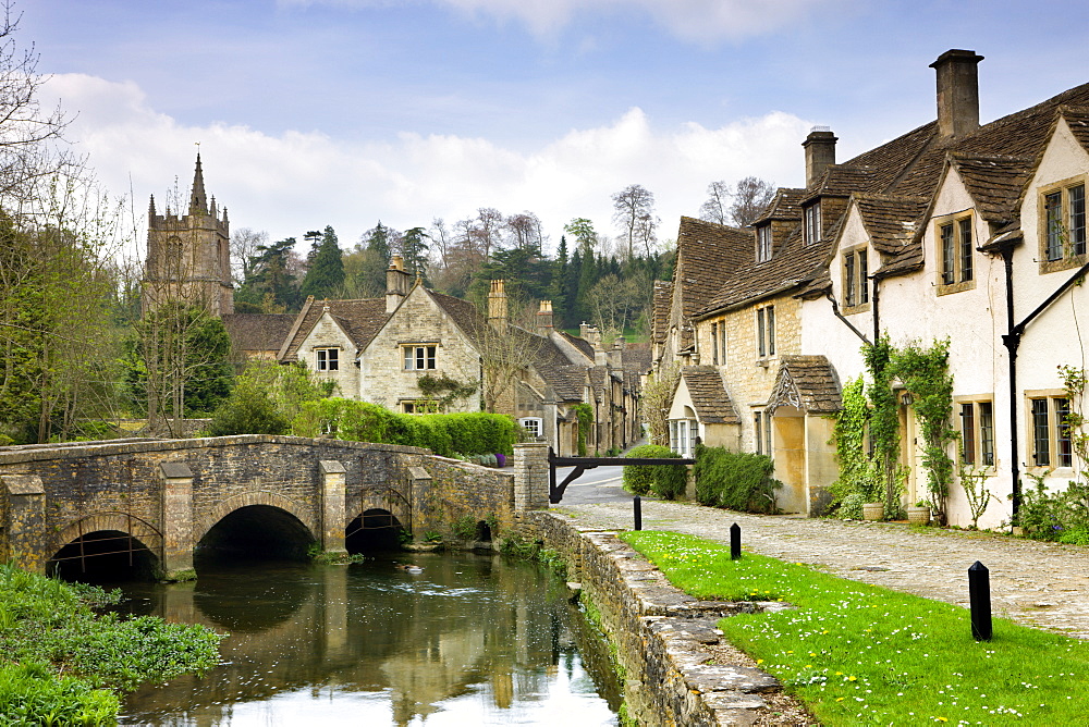 Picturesque Cotswolds village of Castle Combe, Wiltshire, England, United Kingdom, Europe