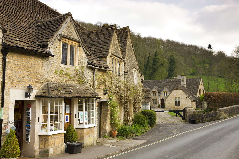 Quaint village shop in the Cotswold village of Castle Combe, Wiltshire, England, United Kingdom, Europe