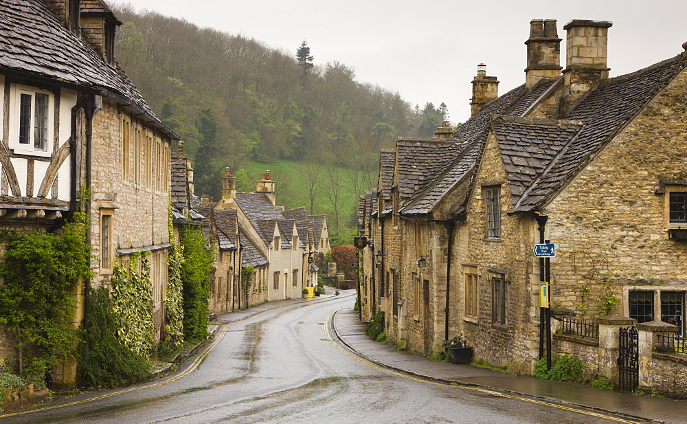 Village road in Castle Combe, Cotswolds, Wiltshire, England, United Kingdom, Europe