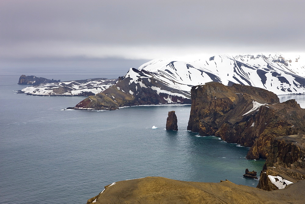 Coastline of Deception Island in the South Shetland Islands, Antarctica, Polar Regions