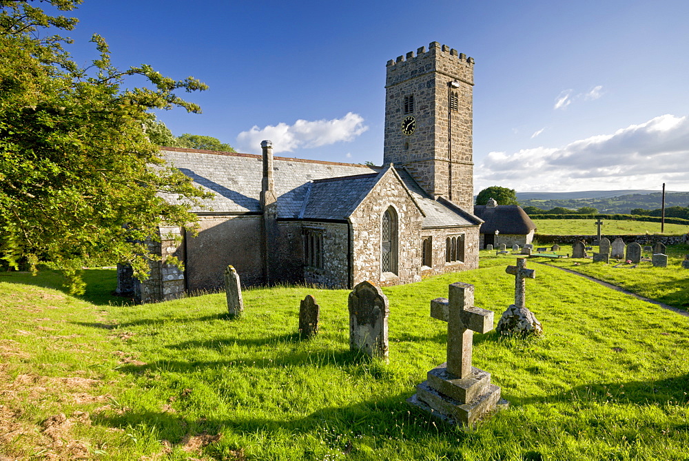 Buckland in the Moor church, Dartmoor National Park, Devon, England, United Kingdom, Europe