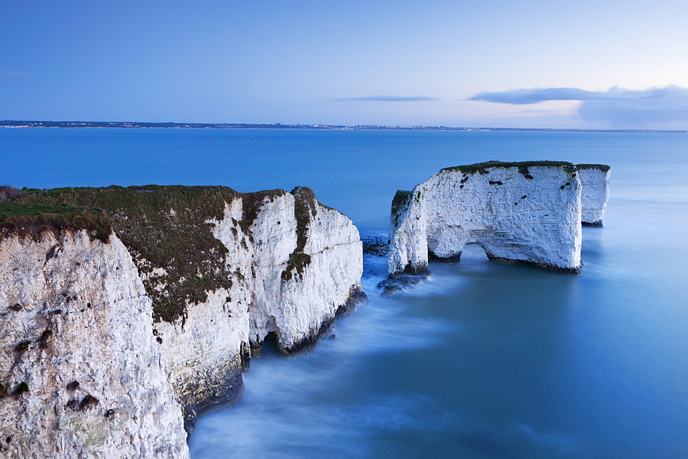 Old Harry Rocks at Handfast Point, the start of the Jurassic Coast, UNESCO World Heritage Site, Dorset, England, United Kingdom, Europe