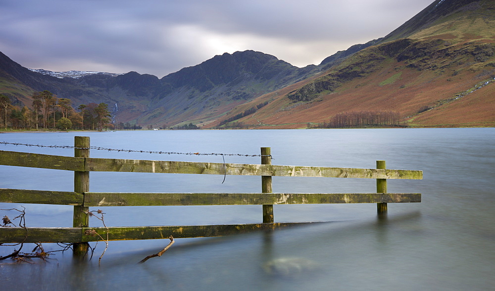 Buttermere and Haystacks from the lake shore, Lake District National Park, Cumbria, England, United Kingdom, Europe