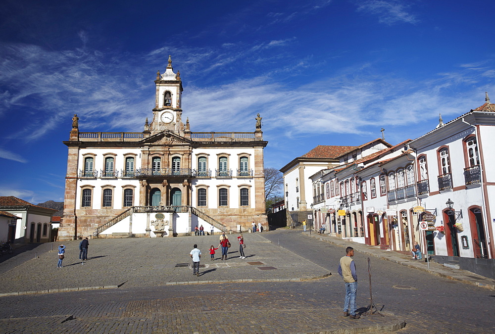 Museu da Inconfidencia and Praca Tiradentes, Ouro Preto, UNESCO World Heritage Site, Minas Gerais, Brazil, South America 