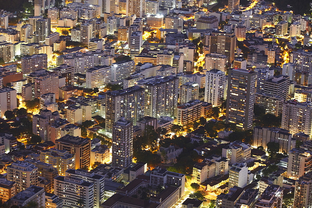 Buildings of Botafogo at night, Rio de Janeiro, Brazil, South America 