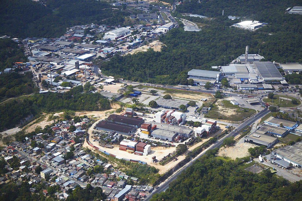 Aerial view of industrial estate, Manaus, Amazonas, Brazil, South America 