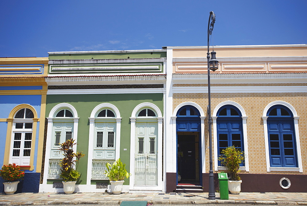 Colonial architecture in Praca Sao Sebastiao (St. Sebastian Square), Manaus, Amazonas, Brazil, South America 