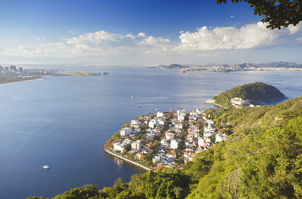 View of Urca with Niteroi in the background, Rio de Janeiro, Brazil, South America 