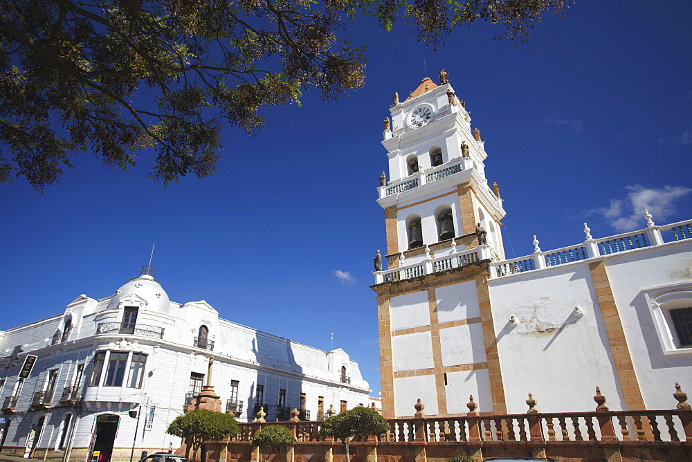 Cathedral in Plaza 25 de Mayo, Sucre, UNESCO World Heritage Site, Bolivia, South America