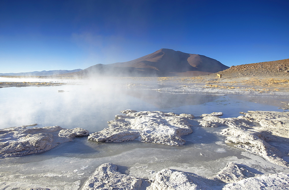 Hot springs of Termas de Polques on the Altiplano, Potosi Department, Bolivia, South America