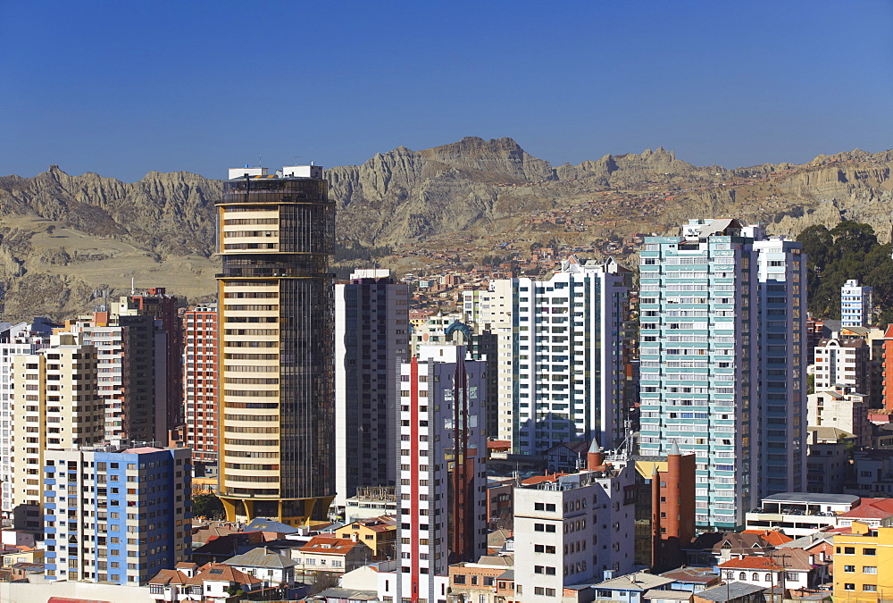 View of downtown La Paz, Bolivia, South America