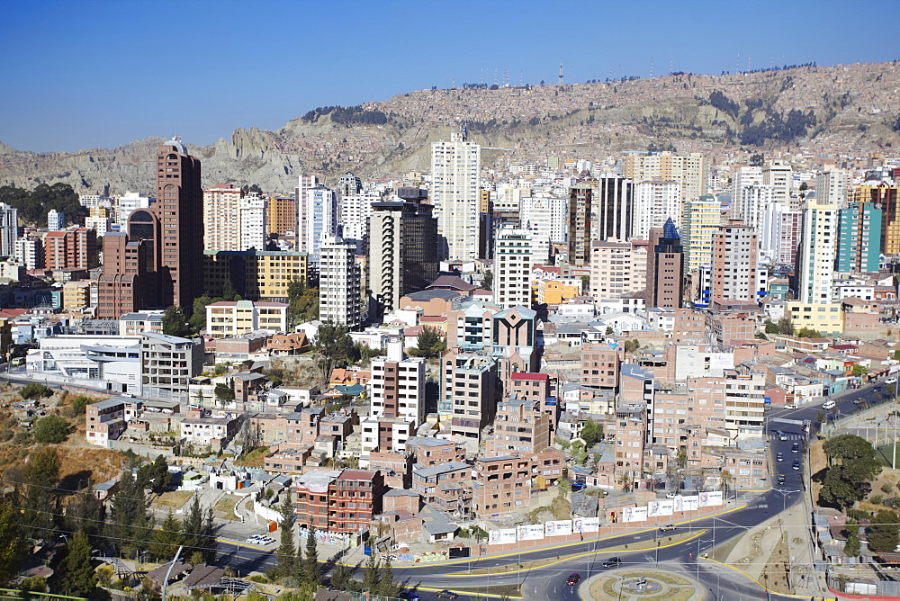 View of downtown La Paz, Bolivia, South America