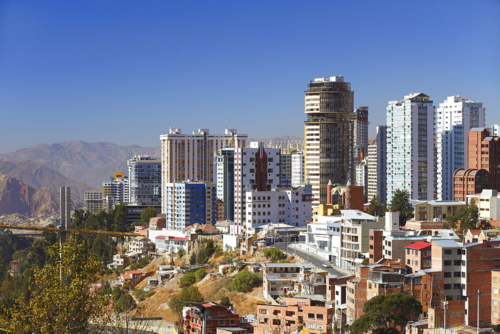 View of downtown La Paz, Bolivia, South America