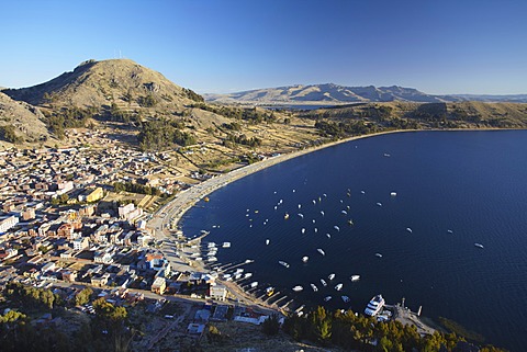 View of Copacabana, Lake Titicaca, Bolivia, South America