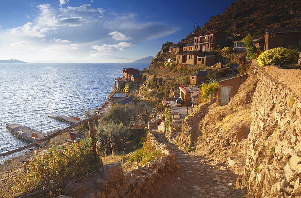 Village of Yumani on Isla del Sol (Island of the Sun), Lake Titicaca, Bolivia, South America