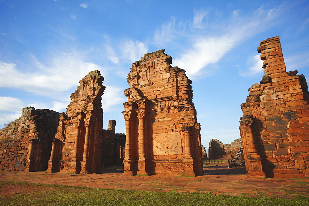 Ruins of mission at San Ignacio Mini, UNESCO World Heritage Site, Misiones, Argentina, South America