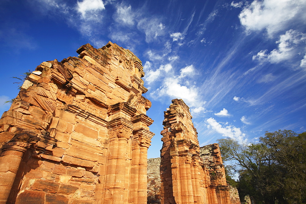 Ruins of mission at San Ignacio Mini, UNESCO World Heritage Site, Misiones, Argentina, South America