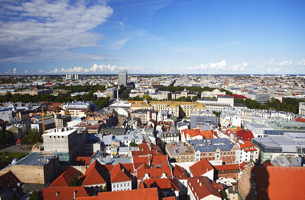 View of Old Town with New Town in background, Riga, Latvia, Baltic States, Europe