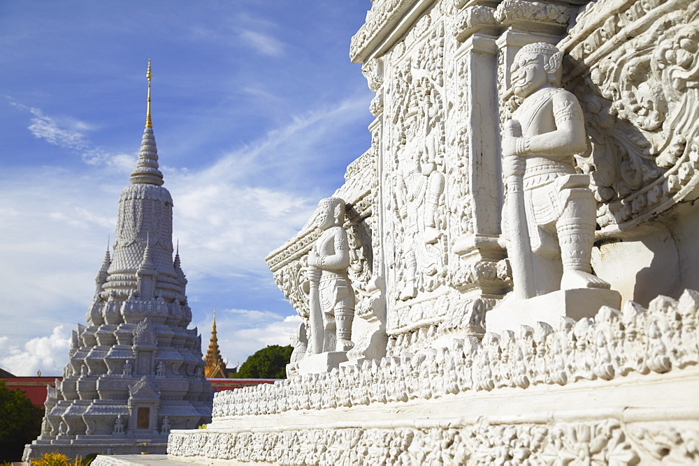 Stupas at Silver Pagoda in Royal Palace, Phnom Penh, Cambodia, Indochina, Southeast Asia, Asia 