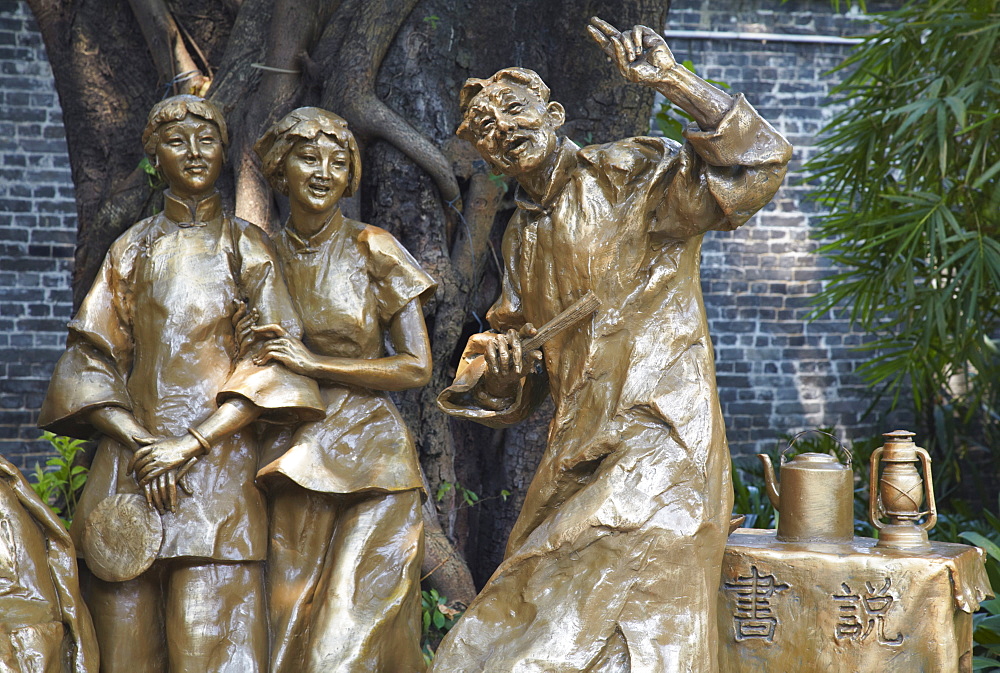 Statues at Chen Clan Academy, Guangzhou, Guangdong, China, Asia