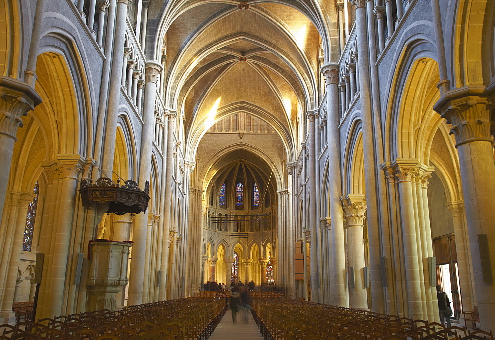 Interior of Lausanne Cathedral, Lausanne, Vaud, Switzerland, Europe