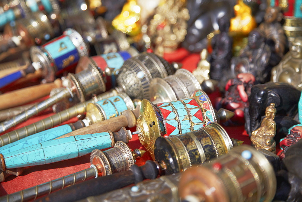 Souvenirs at Swayambhunath Stupa, UNESCO World Heritage Site, Kathmandu, Nepal, Asia