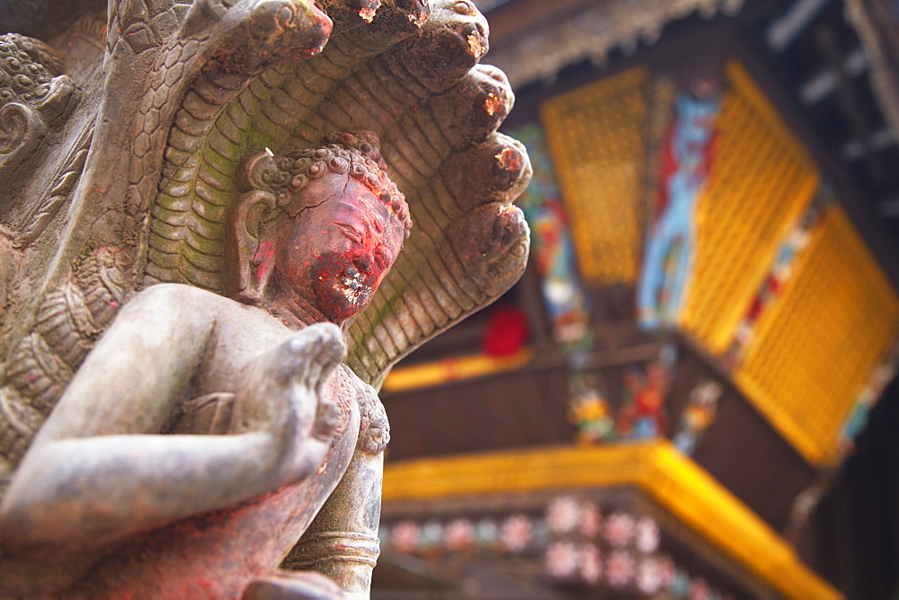 Statue at Bhimsen Temple, Kathmandu, Nepal, Asia