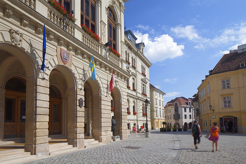 Town Hall in Main Square, Sopron, Western Transdanubia, Hungary, Europe