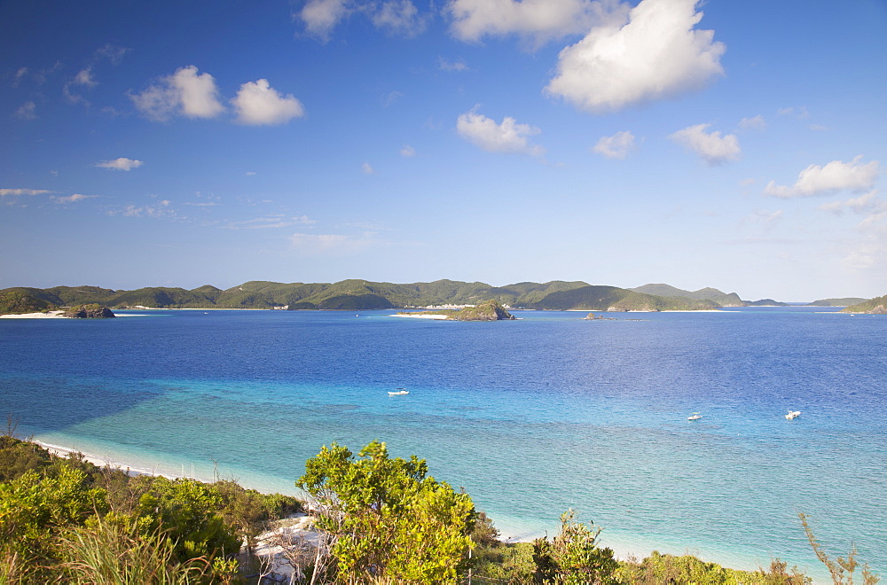 View of Zamami Island from Aka Island, Kerama Islands, Okinawa, Japan, Asia 