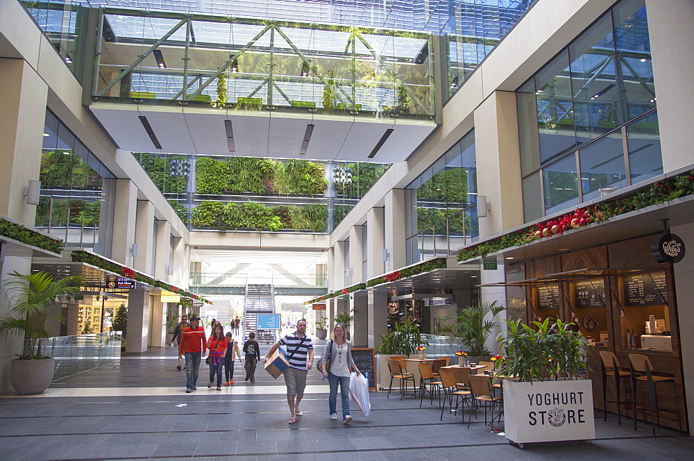 People inside Atrium on Takutai shopping mall in Britomart precinct, Auckland, North Island, New Zealand, Pacific