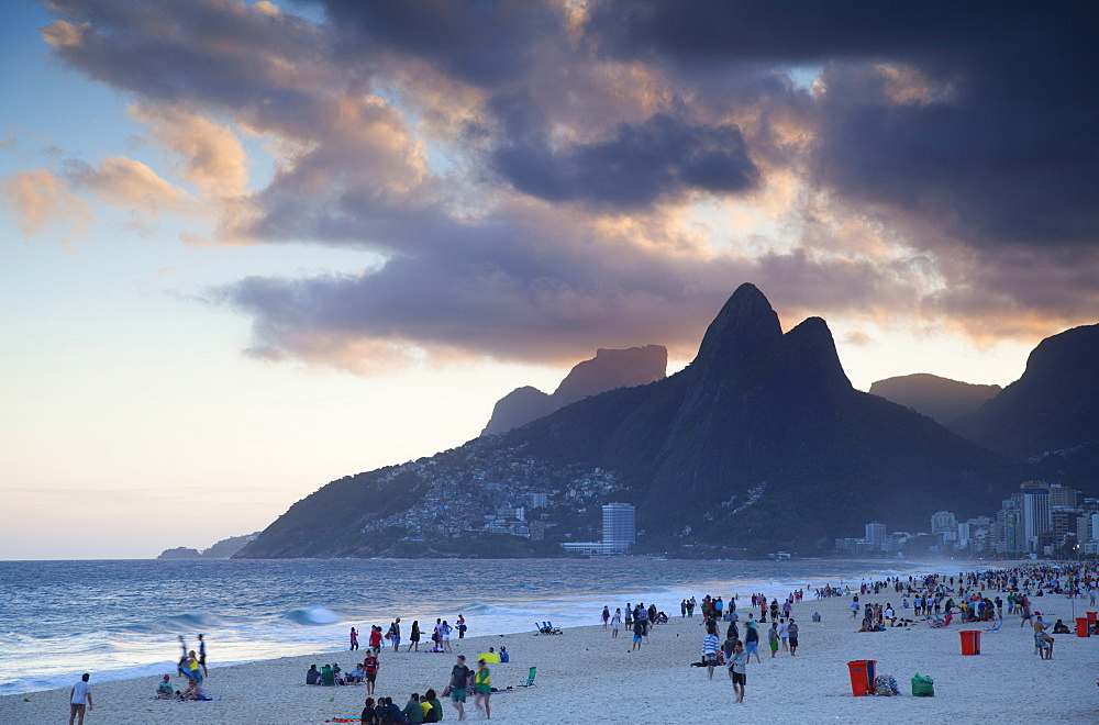 Ipanema beach at sunset, Rio de Janeiro, Brazil, South America