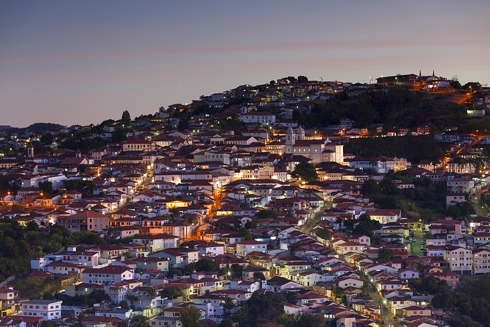 View of Diamantina. UNESCO World Heritage Site, at sunset, Minas Gerais, Brazil, South America