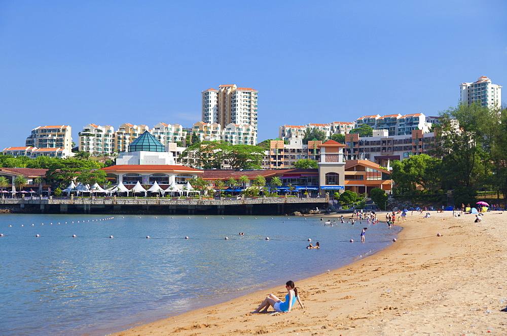 People on beach, Discovery Bay, Lantau, Hong Kong, China, Asia