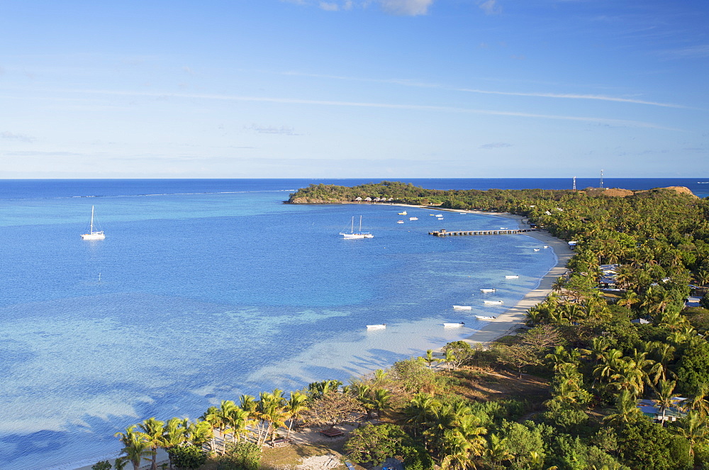 View of Mana Island, Mamanuca Islands, Fiji, South Pacific, Pacific