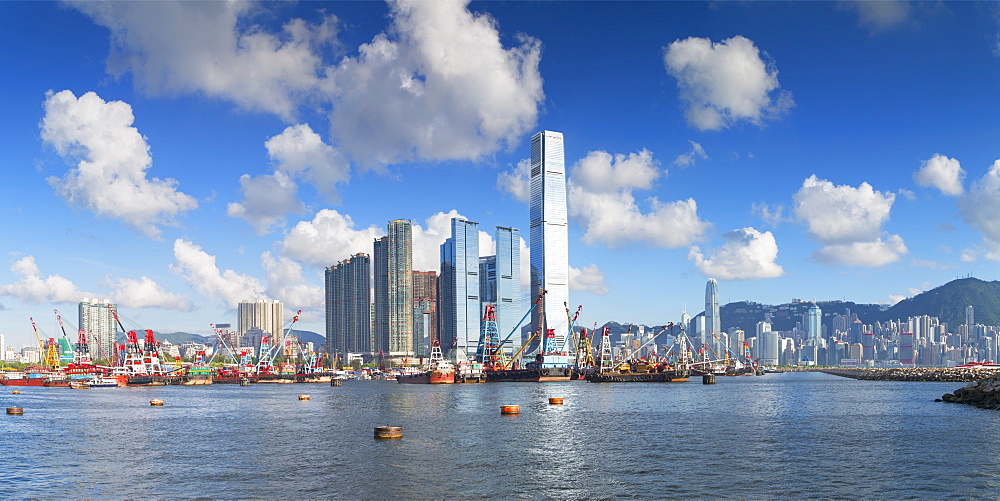 International Commerce Centre (ICC) and Hong Kong Island skyline, Hong Kong, China, Asia