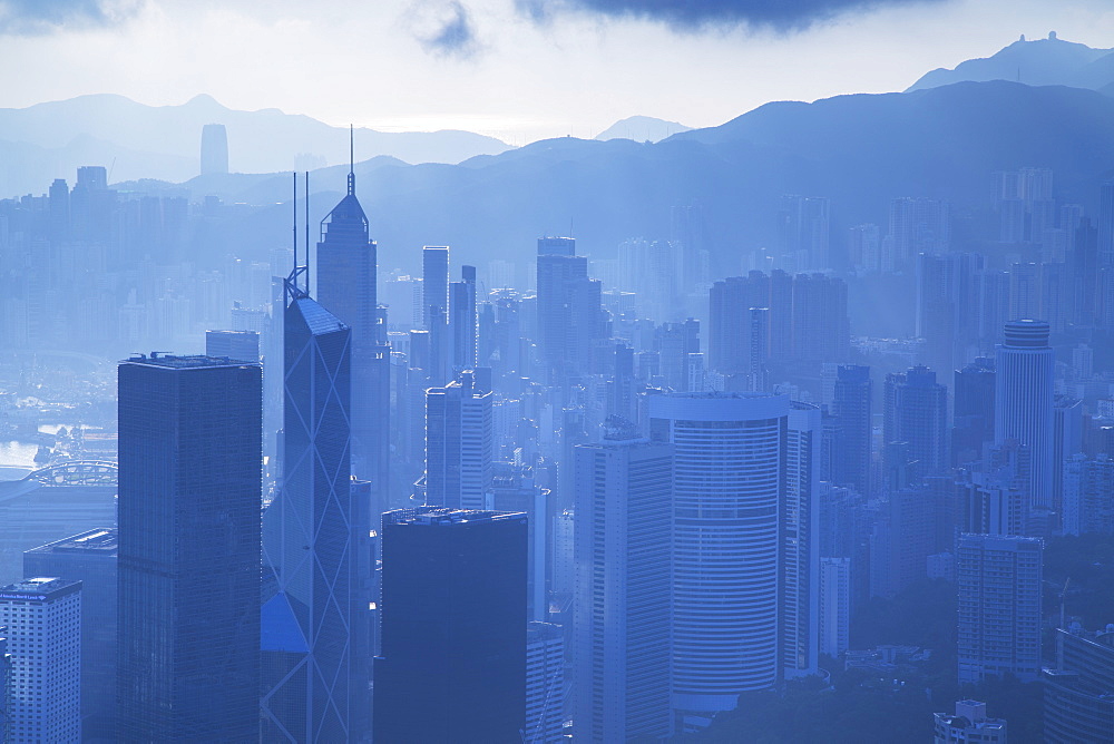 View of Hong Kong Island skyline, Hong Kong, China, Asia