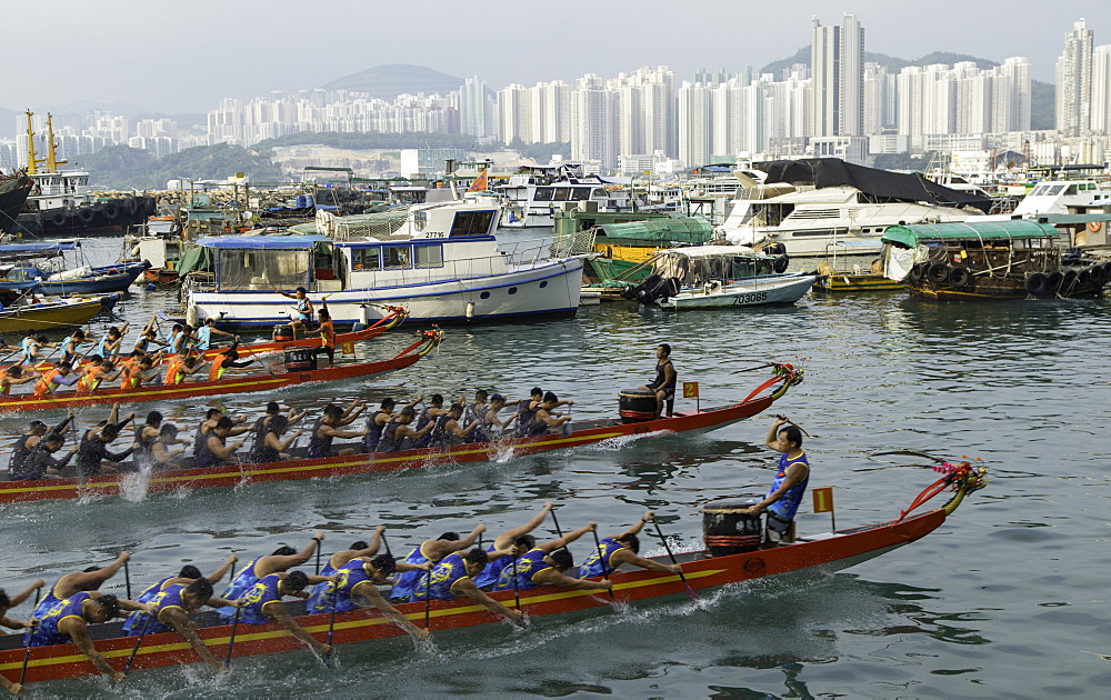 Dragon boat race, Shau Kei Wan, Hong Kong Island, Hong Kong, China, Asia