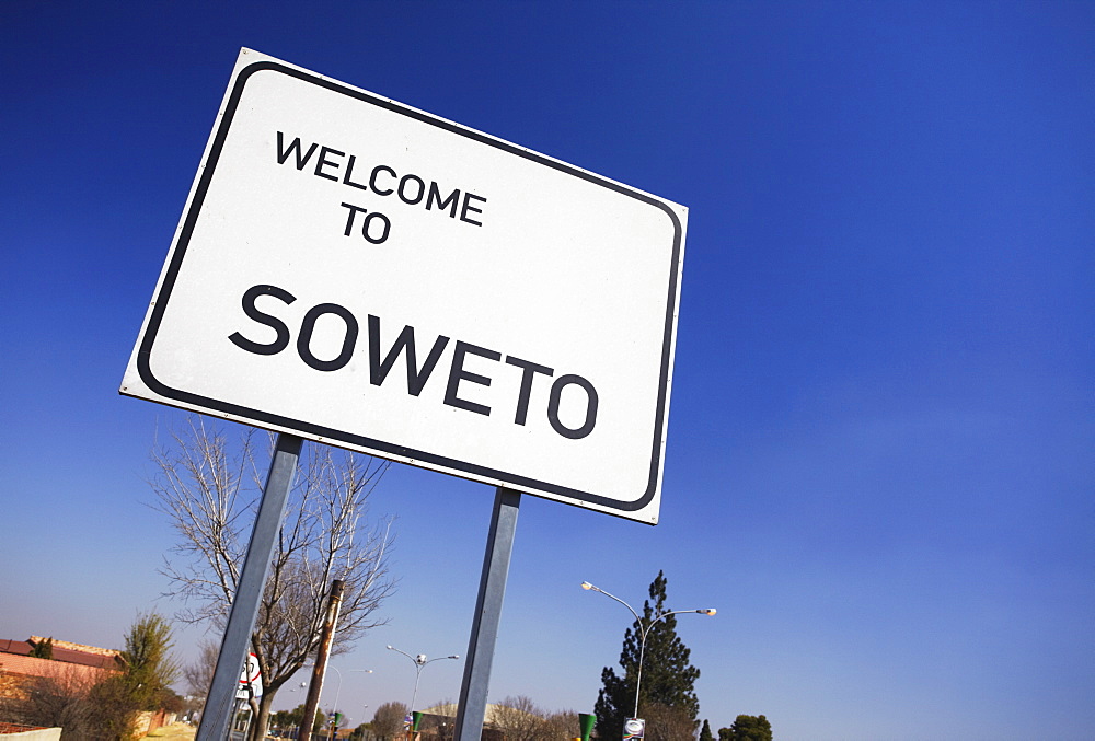 Soweto road sign, Soweto, Johannesburg, Gauteng, South Africa, Africa