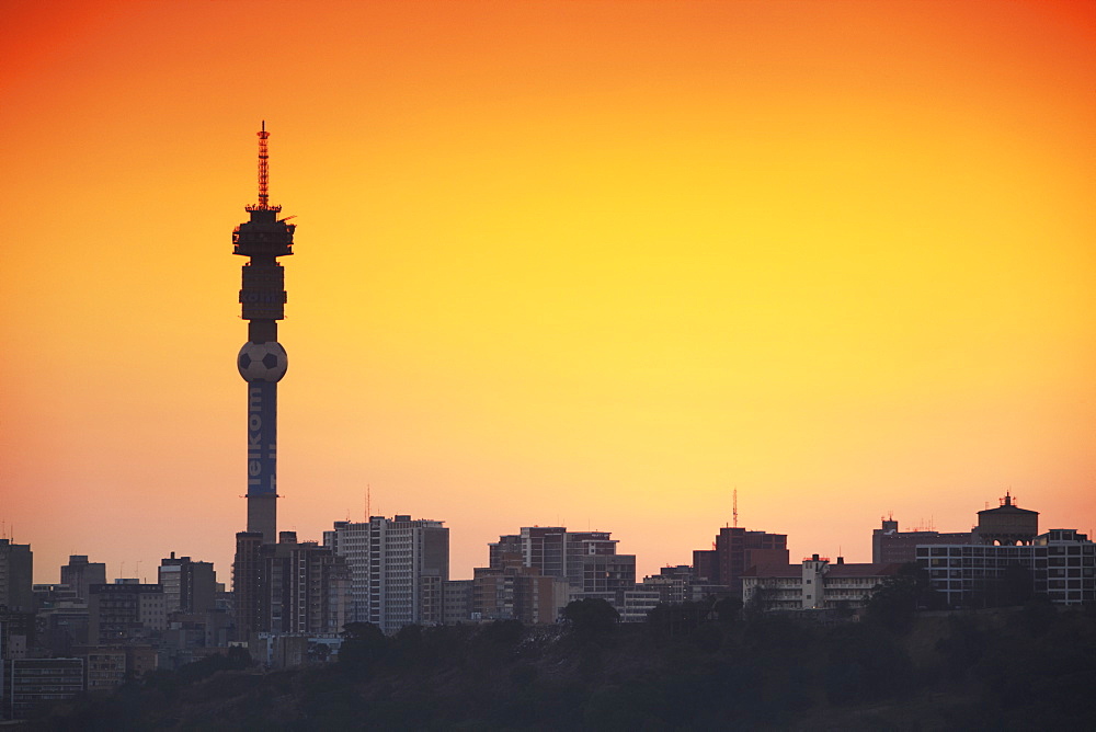 View of Johannesburg skyline at sunset, Gauteng, South Africa, Africa